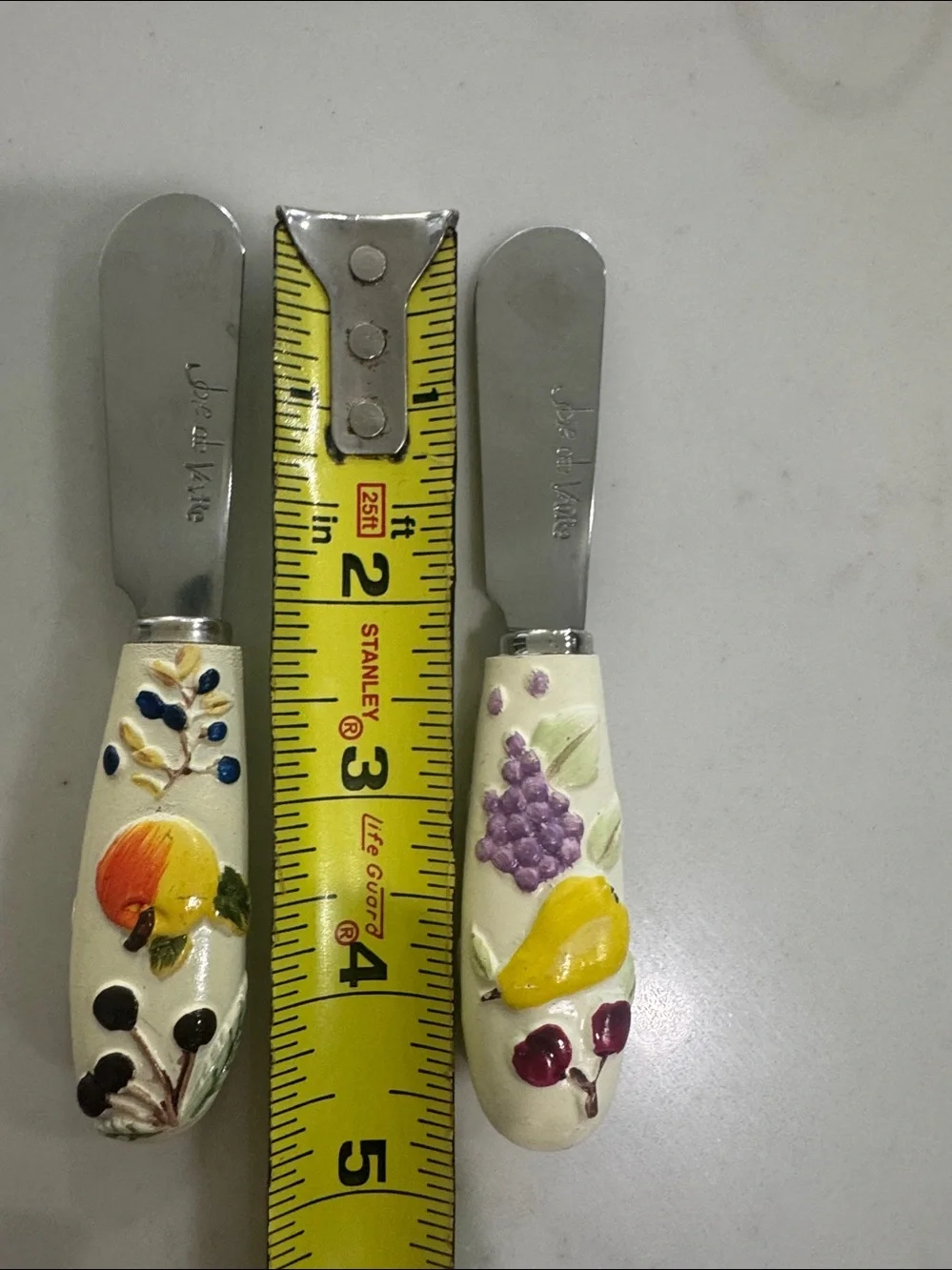 Vintage Joie de Vivre Ceramic Handle Butter Knife cheese spreader Set